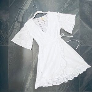 hand made white dress 100% cotton size M